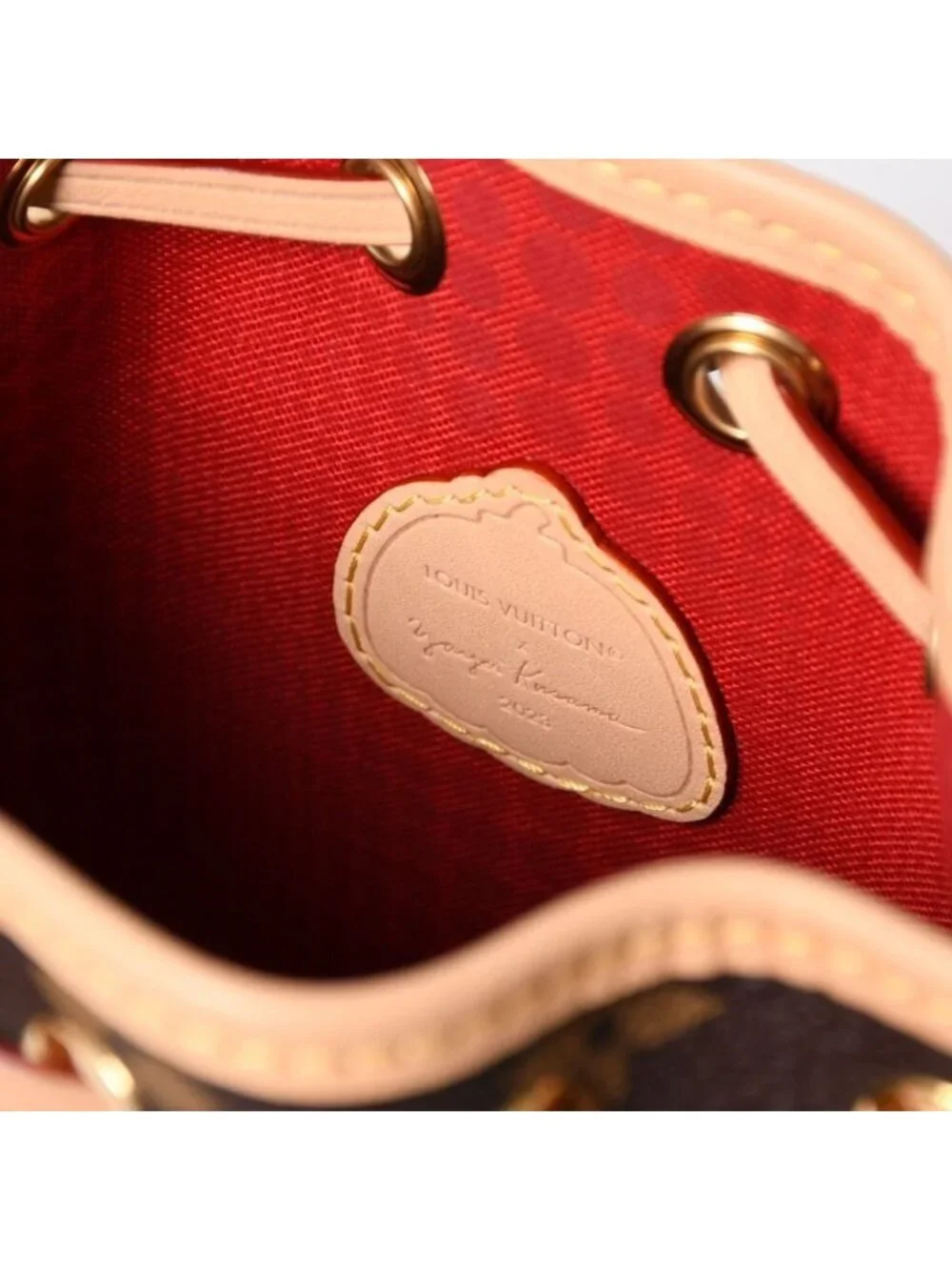 Louis Vuitton Yayoi Kusama Collaboration Shoulder Bag Monogram Nano Noe Brown